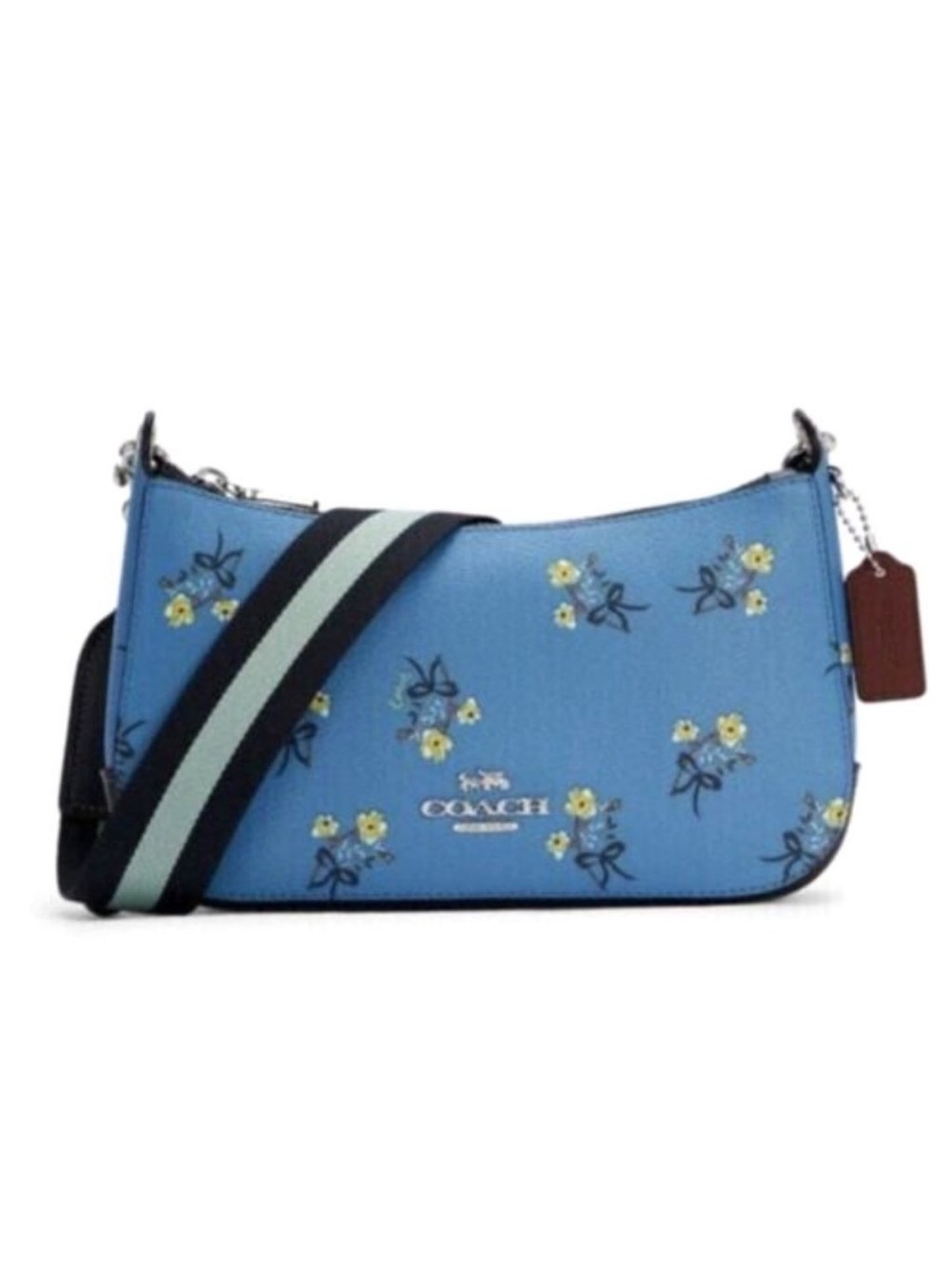 Coach Jes Shoulder bag Flower Bow Print Blue Multi